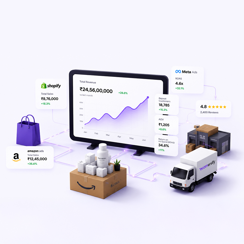 Ecomersify growth dashboard illustration
